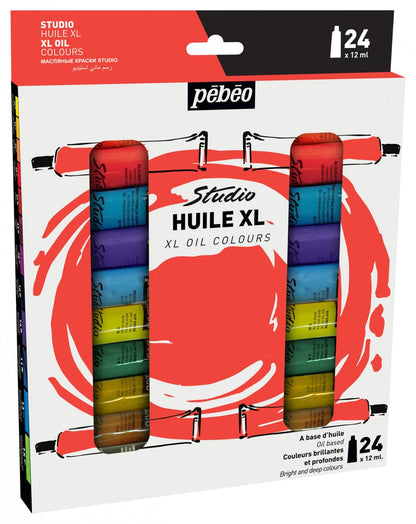 Pébéo Studio Huile XL Oil Colour Set - 24 Colors (12 ml Each)