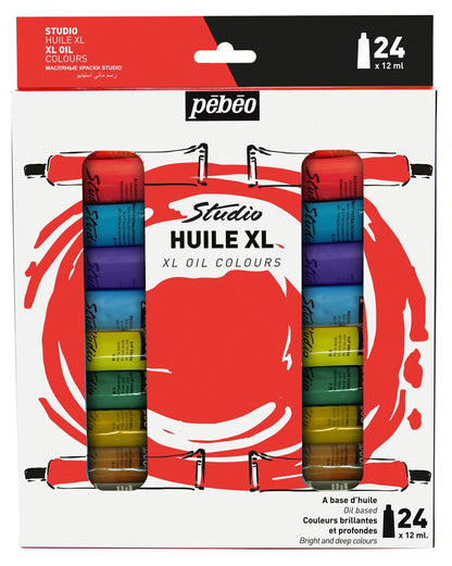 Pébéo Studio Huile XL Oil Colour Set - 24 Colors (12 ml Each)